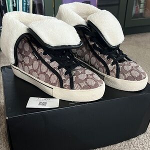 COACH Citysole fold over high top platform sneakers 7.5B